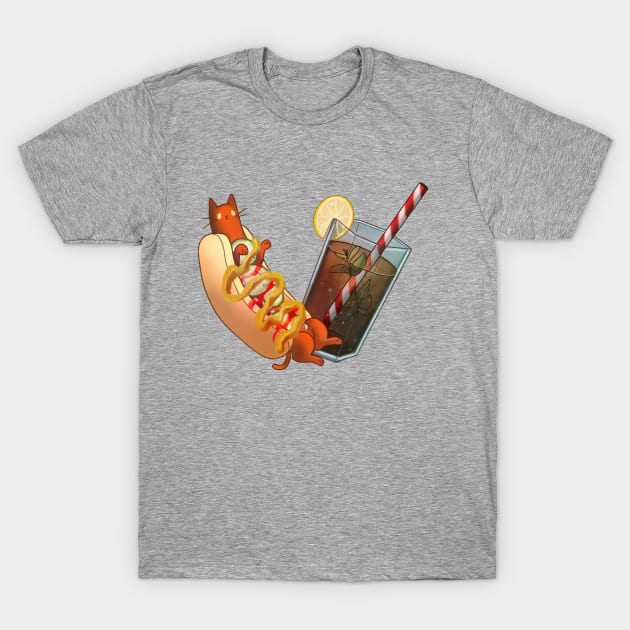 Menu 3 Hotdog and Lemonade T-Shirt by ThePaper